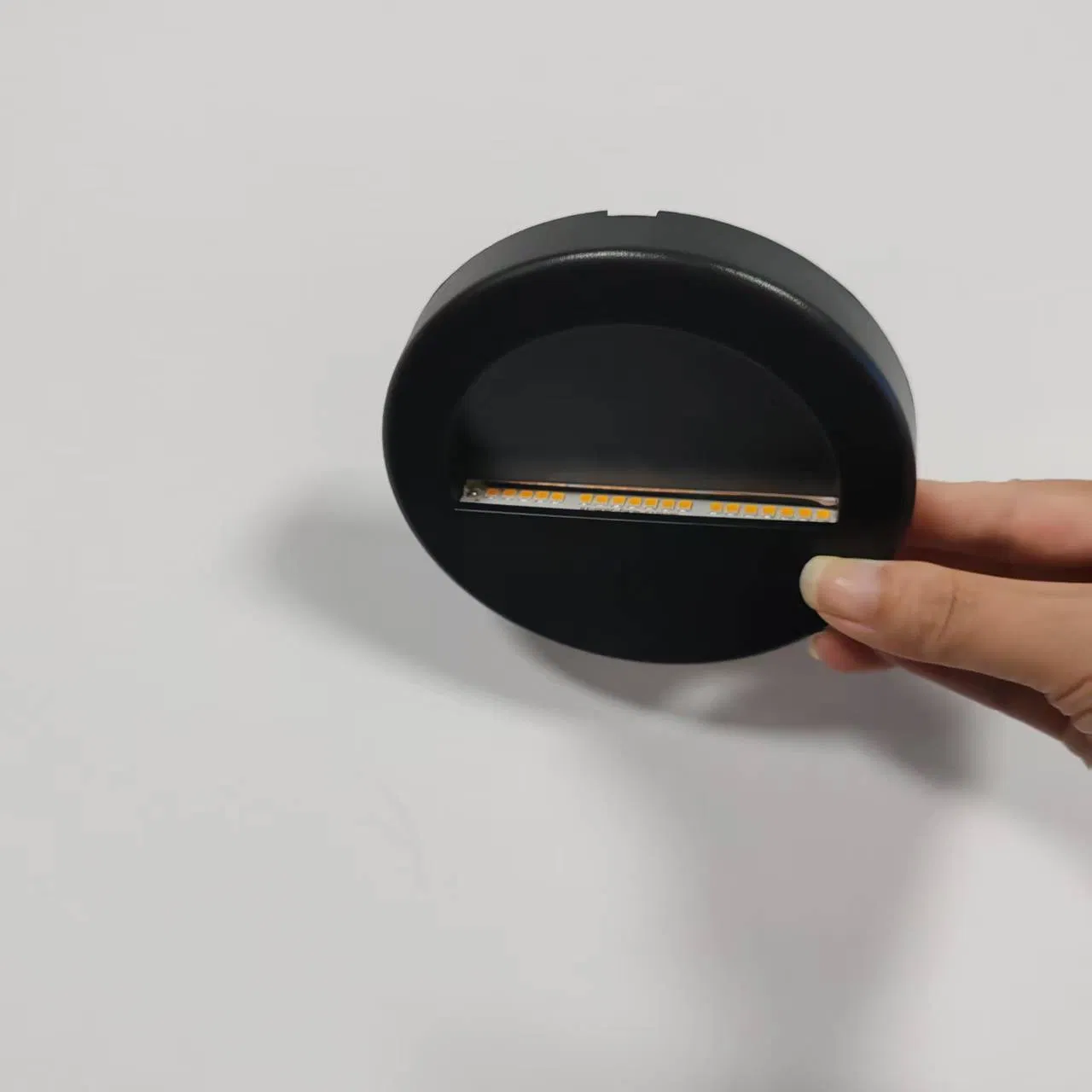 Black LED Step Light Round Stair Lights for Balcony Corridor Stairs Washroom