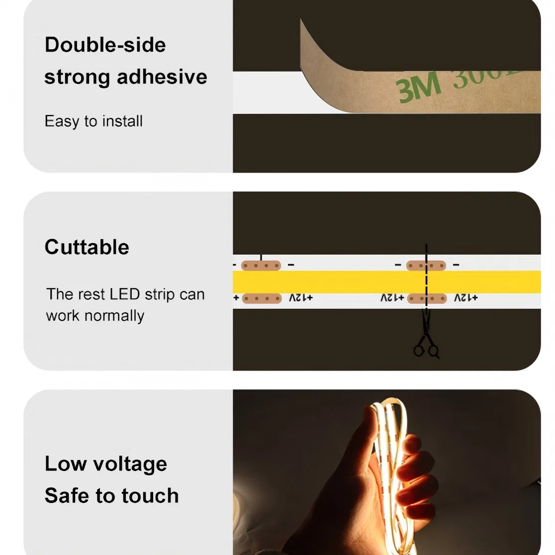 COB LED Sign/Rope Light/COB Strip/Luzes De Natal/Strip Light for Party Lights