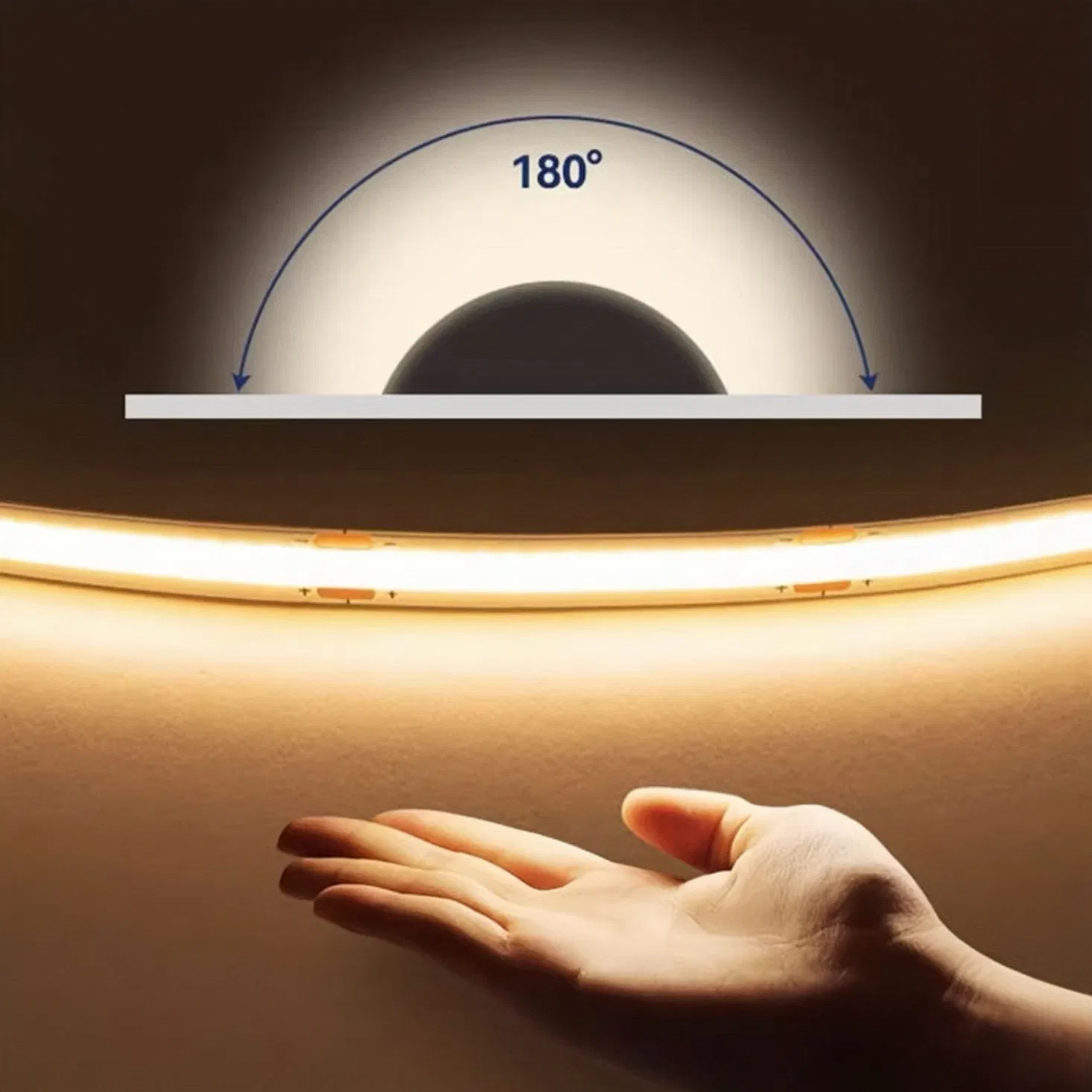 Lights for Decoration COB LED Strip Warm White Waterproof DC12V IP65