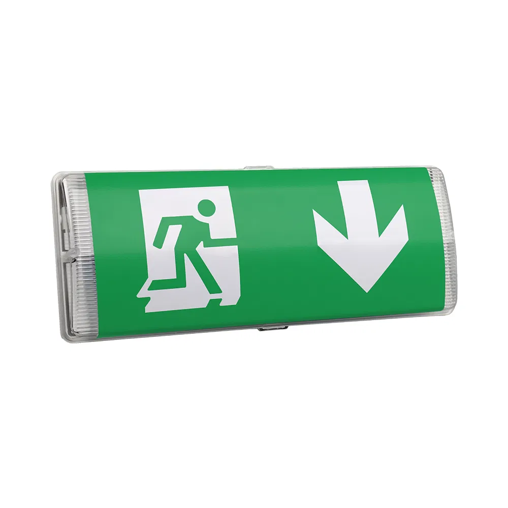 Waterproof LED Emergency Light Running Man Down Arrow for Surface Mounted Exit Sign