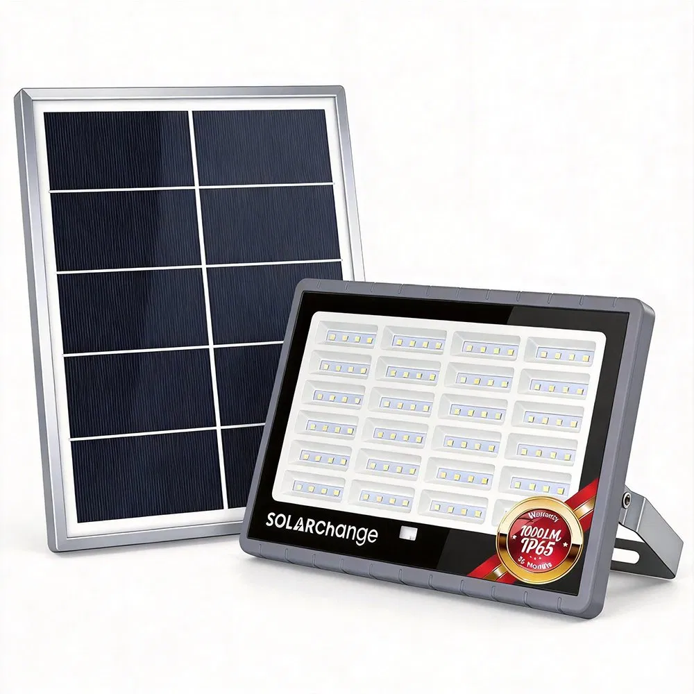 ODM OEM Waterproof 10W Solar Floodlight with Solar Panel 15ah LiFePO4 Battery and 1000lumens Bright LEDs for Indoor and Outdoor Use