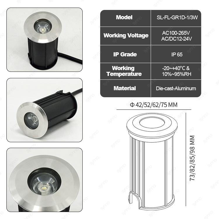 Narrow Beam Inground Light Step Recessed LED RGB Underground Light Brick Lamps