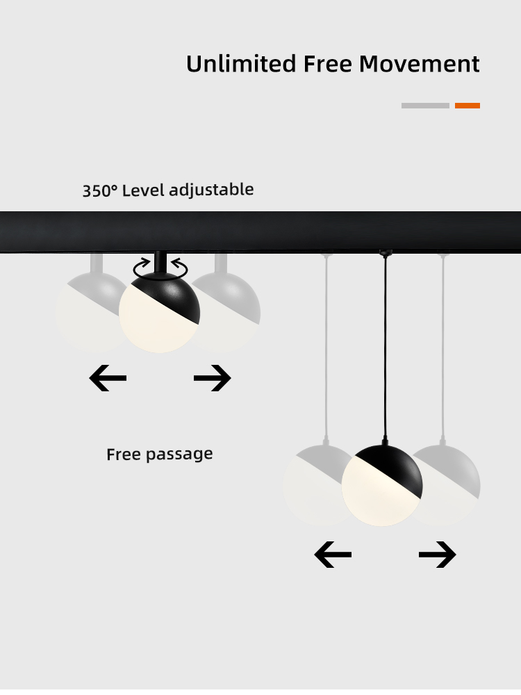 Elegant Magnetic Hanging Globe Lamp LED Track Light with Smart Bluetooth Control