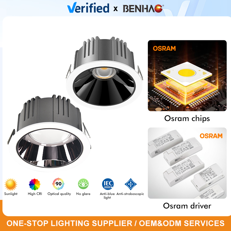 Recessed Interior Ceiling Smart Home Dimmable Ra>90 7-30W 220V LED COB/SMD Spot/Flood Lighting Downlight