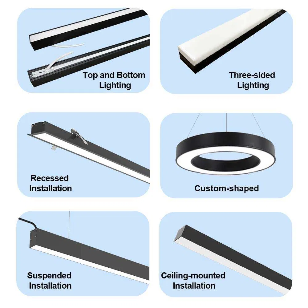 2.4 Inch LED Batten Linear Light Fixtures Surface-Mounted Dimmable 0/1-10V Ceiling Mounted Modern Linear Lighting