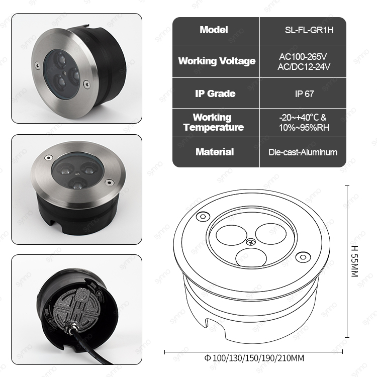 Recessed Paving Lamp Buried Ground Inground Light LED Underground Light
