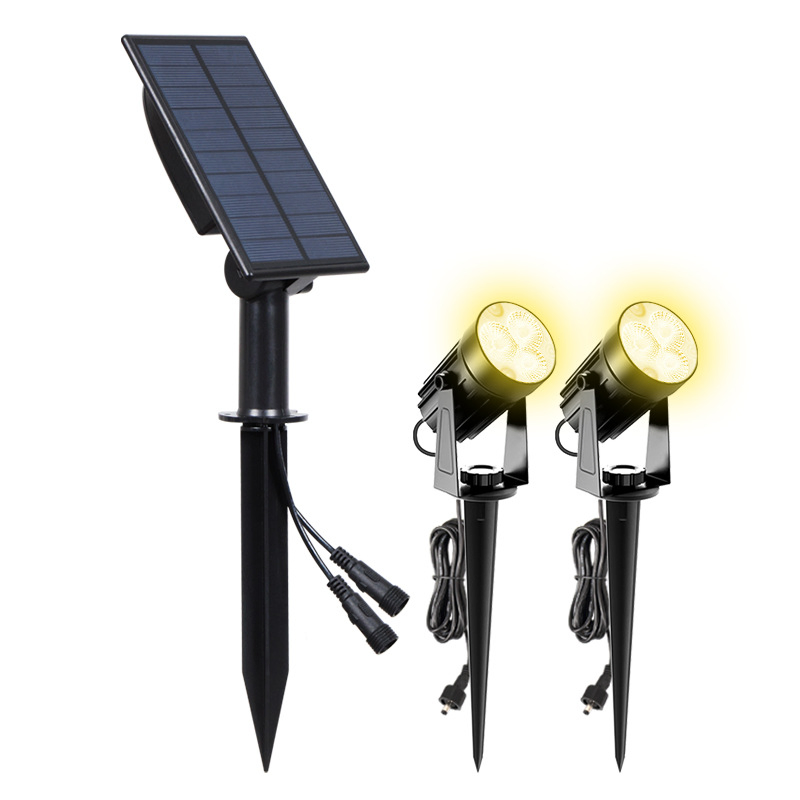 Outside Spotlight with Polycrystalline Silicon Solar Panel, Waterproof Landscape Light for Garden Courtyard Solar Powered Spotlight