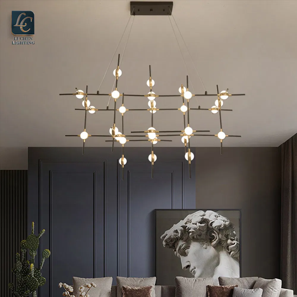 Modern Design Living Room Decorative Pendant Light Metal Acrylic LED Chandelier