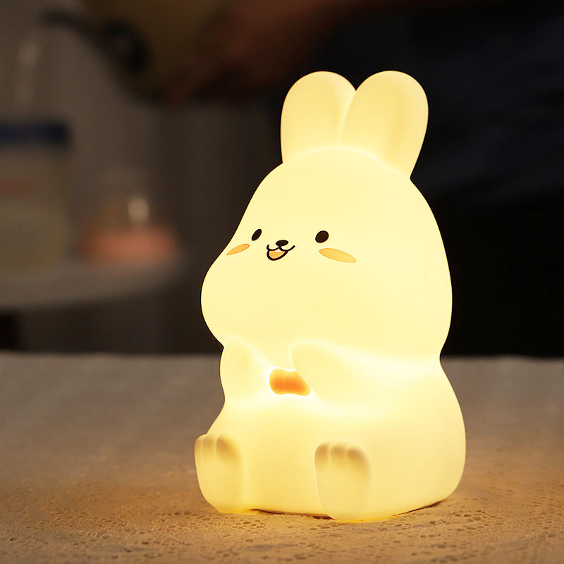 1200mA Rechargebale Kawaii Bunny LED Night Light Bedside Table Lamp for Baby Kids Room