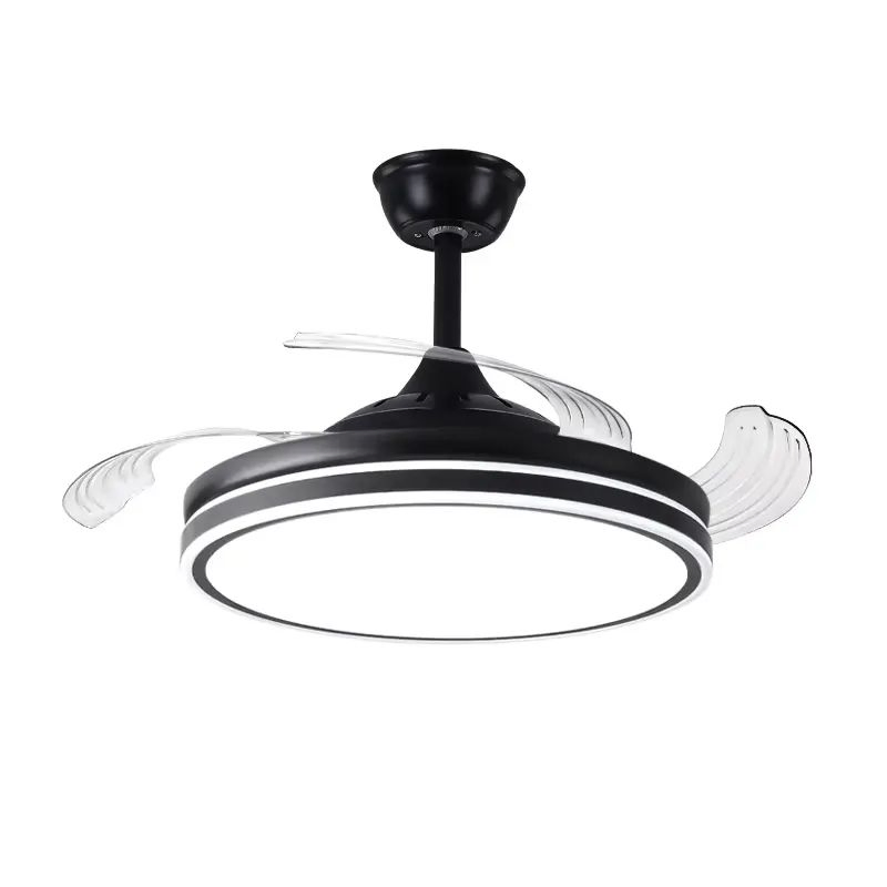 36" Retractable Simple Modern PC LED 30W Invisible DC Fan Ceiling Light