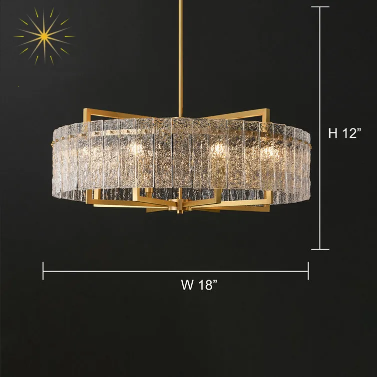 Large Nordic LED Brass Gold Chandelier
