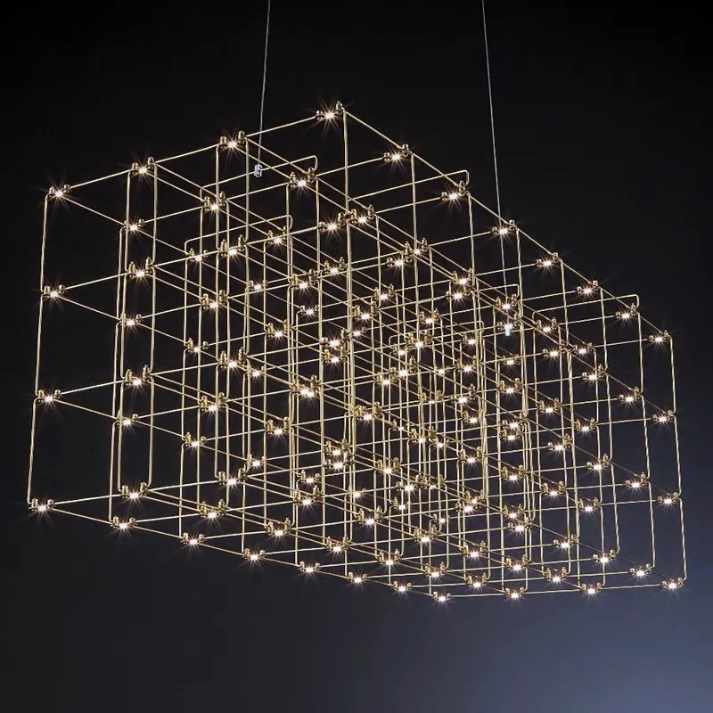 3D Optical Cube LED Pendant Light