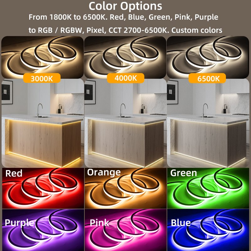 Custom Led Neon Light Strip IP67 Waterproof 0606 0808 1010 1212 1414 1616 1818 2020mm Wall Decor Home Bedroom Event Wedding Party Bar Cafe Store LOGO