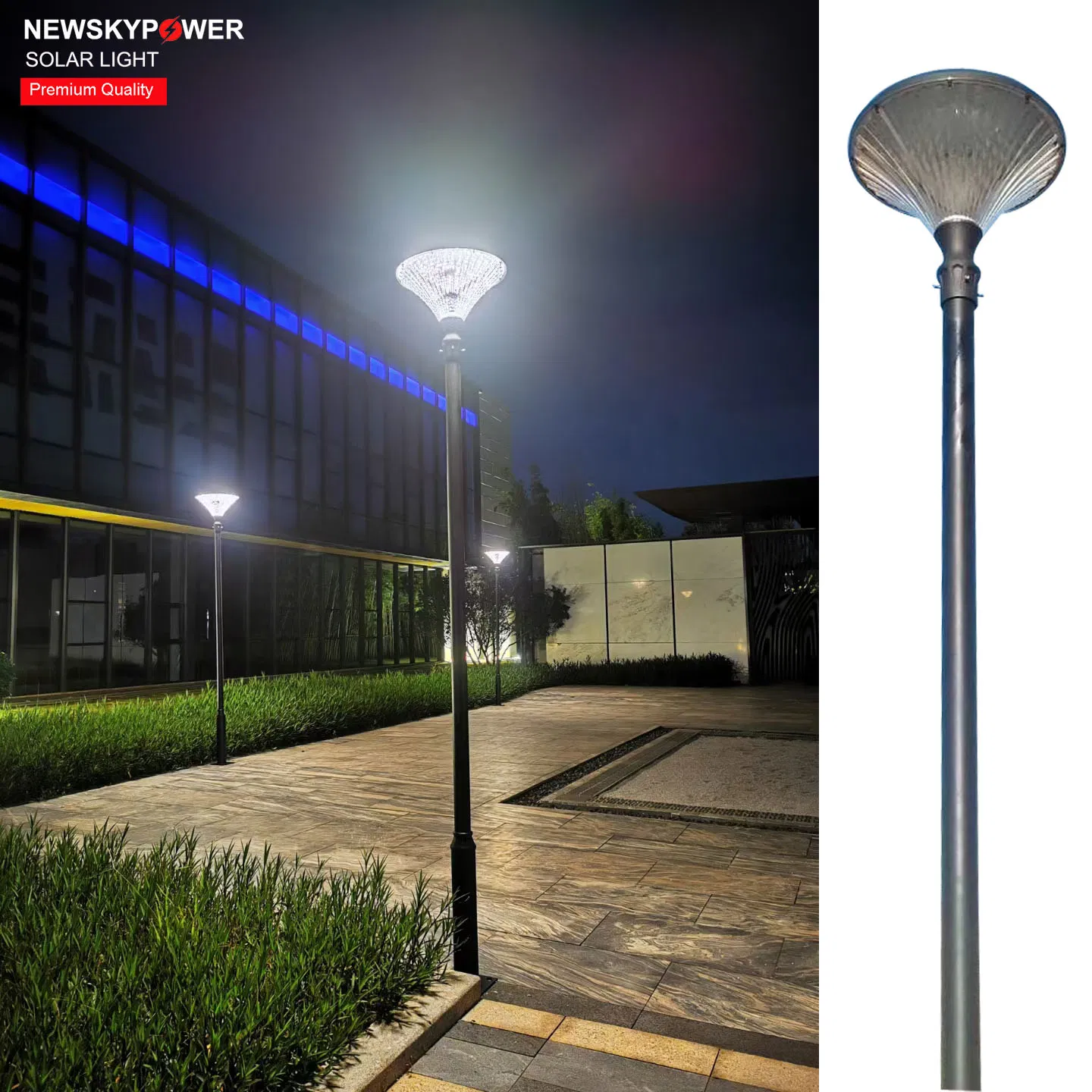 Dimond Design Exterior Post Top LED Lamp Aluminium Outdoor Garden Solar Lights