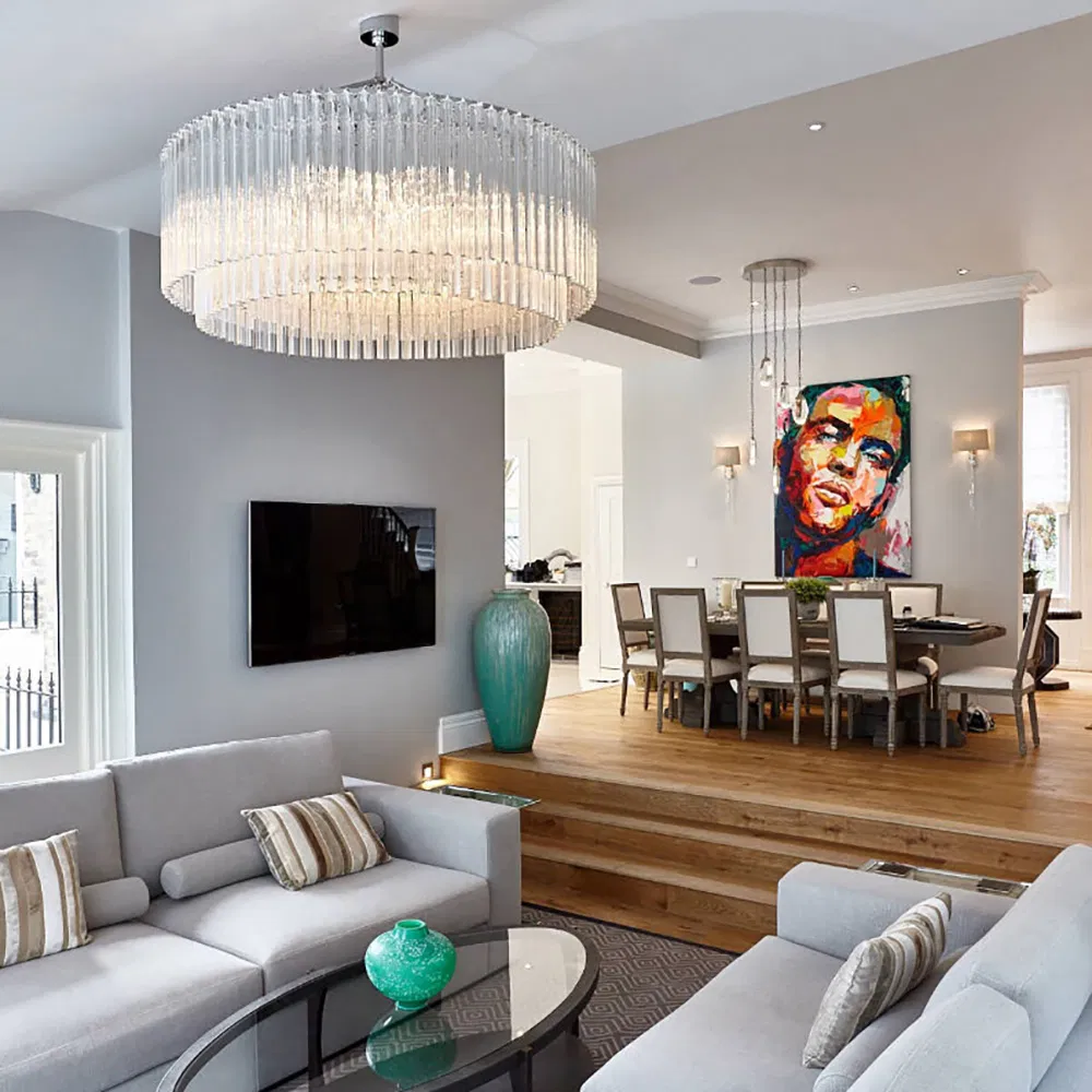 Classic Modern Glass Customized Chandeliers Pendant Lights LED Ceiling Round for Living Room