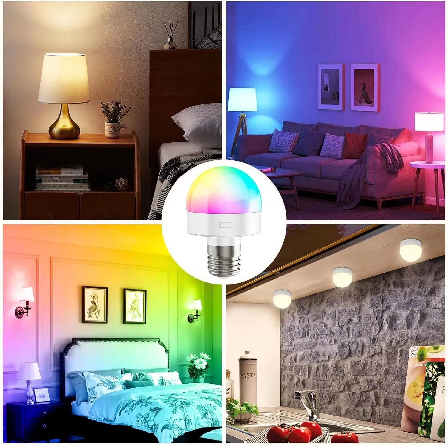 RGB Smart Energy Saving Lamp Lighting Emergency Interior Bluetooth 85-265V WiFi Indoor Tuya Remote Control IC RC Dimmable Light E27 B22 LED Bulb