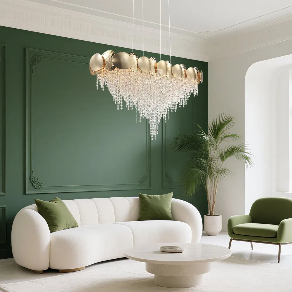 Large Decoration Home High Quality Restaurant Hotel Dining Living Room LED Ceiling Pendant Crystal Luxury Light Modern Chandelier