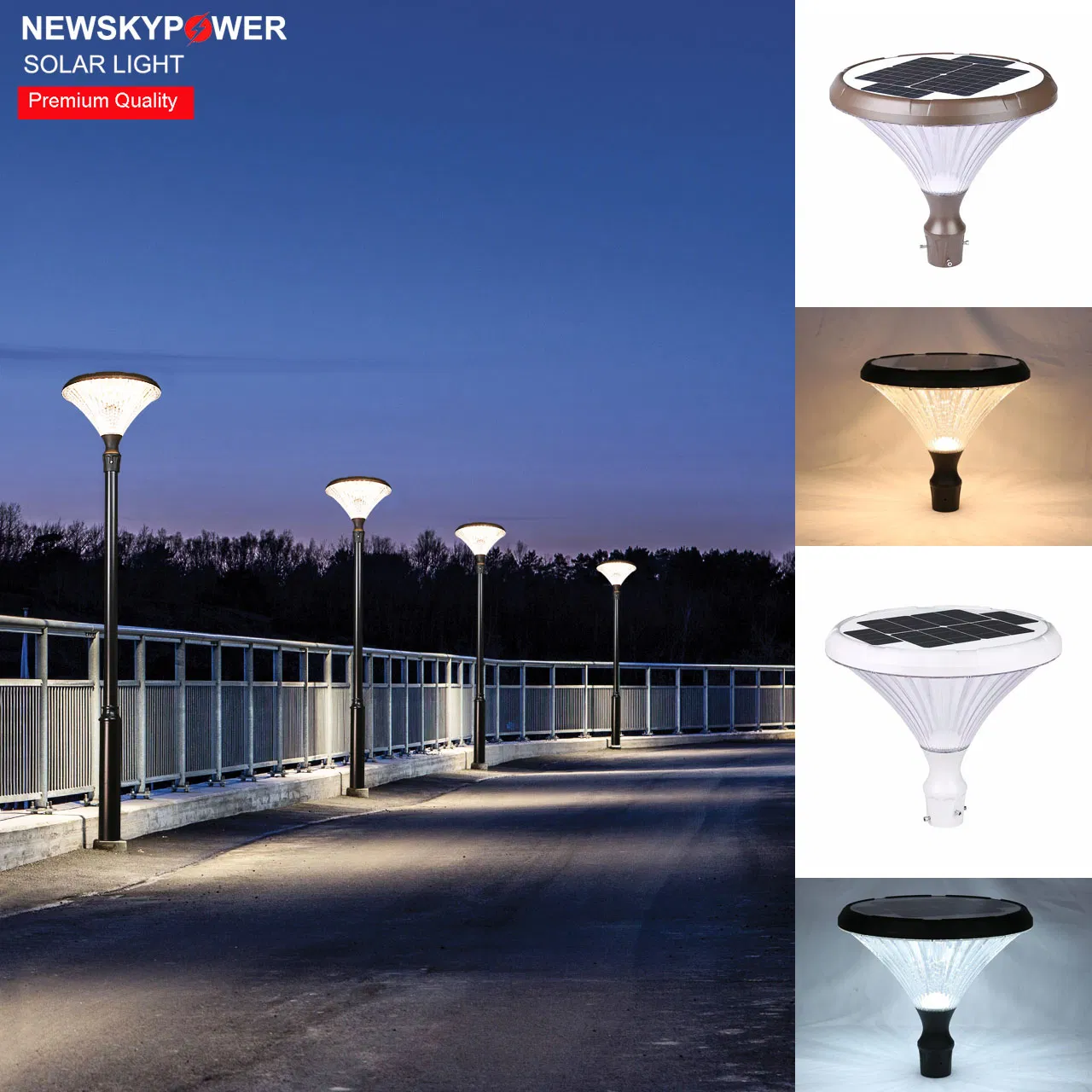 Dimond Design Exterior Post Top LED Lamp Aluminium Outdoor Garden Solar Lights