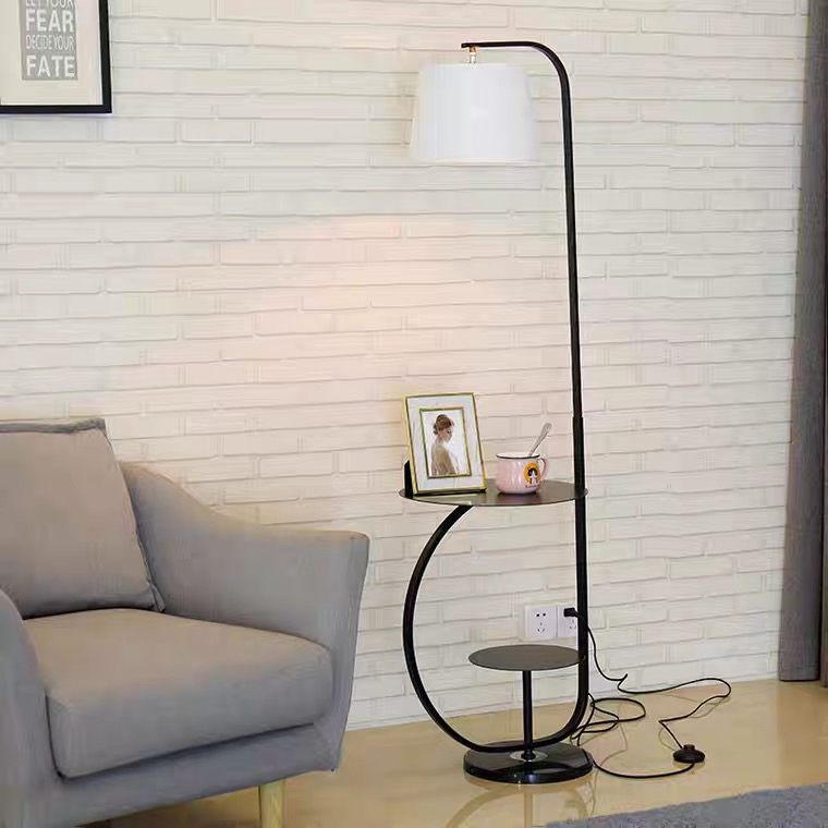 Nordic Floor Lamp Living Room Bedroom Creative Simple Postmodern American Iron Sofa LED Coffee Table Vertical Table Lamp