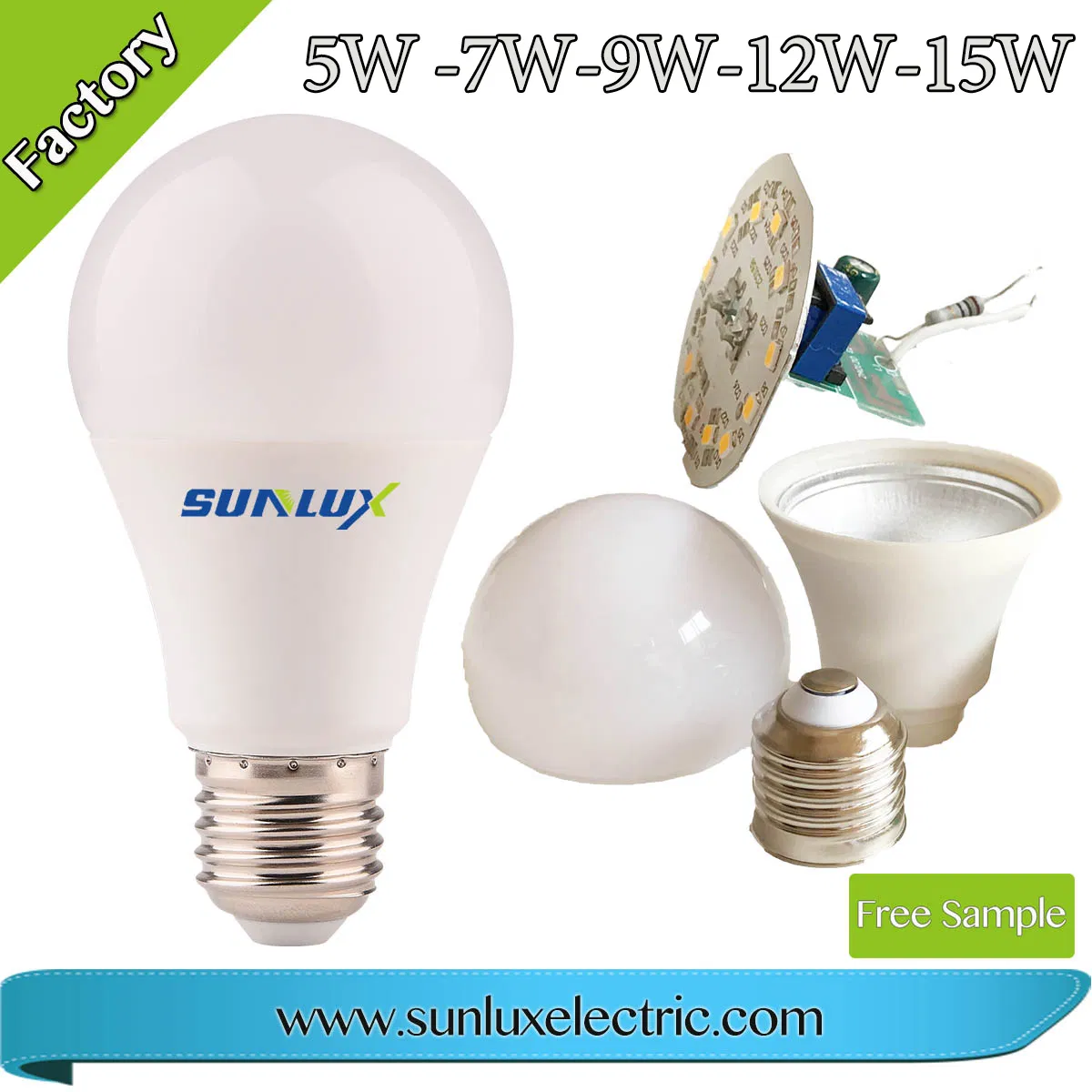 LED Bulb Light E27 6500K A60 A70 5W 7W 9W 15W with CE Approved IC Driver 2 Years Warranty Bulb Lights