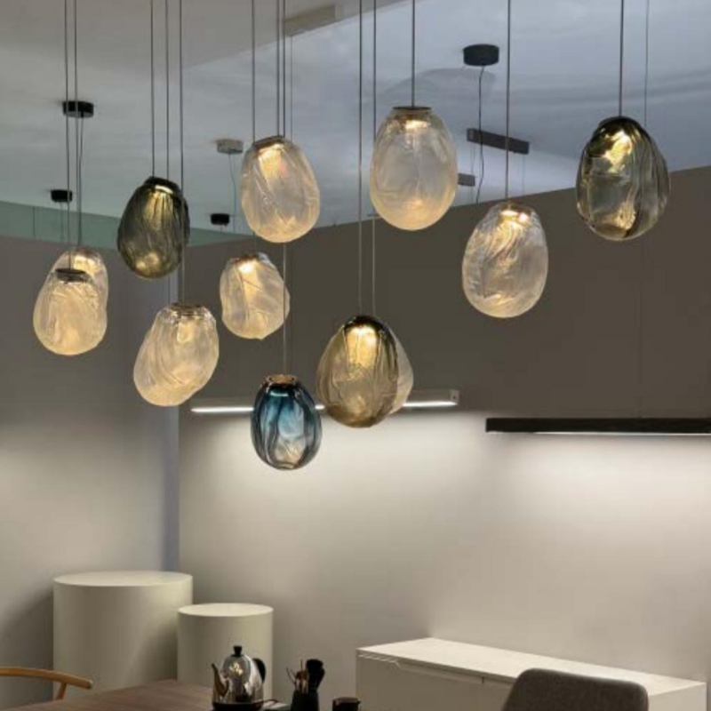 Hotel Chandelier Lighting Bedroom Bar Hanging Nordic Glass Lava LED Chandelier Living Room Dining Room