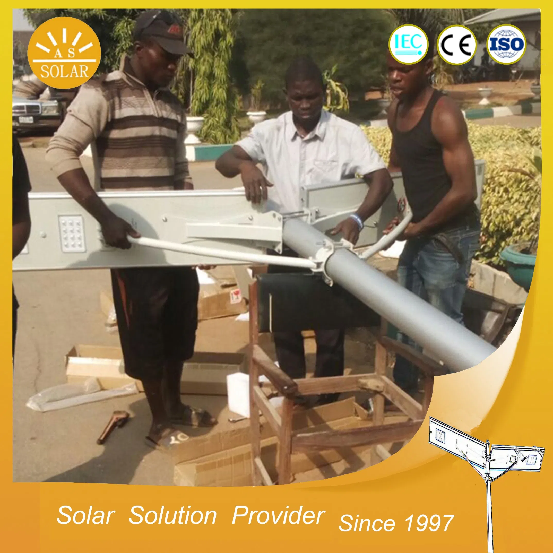 Outdoor 60 Watt Integrated Intelligent IP67 Streetlight Lamp 60W Smart Motion Sensor All in One Solar LED Street Light