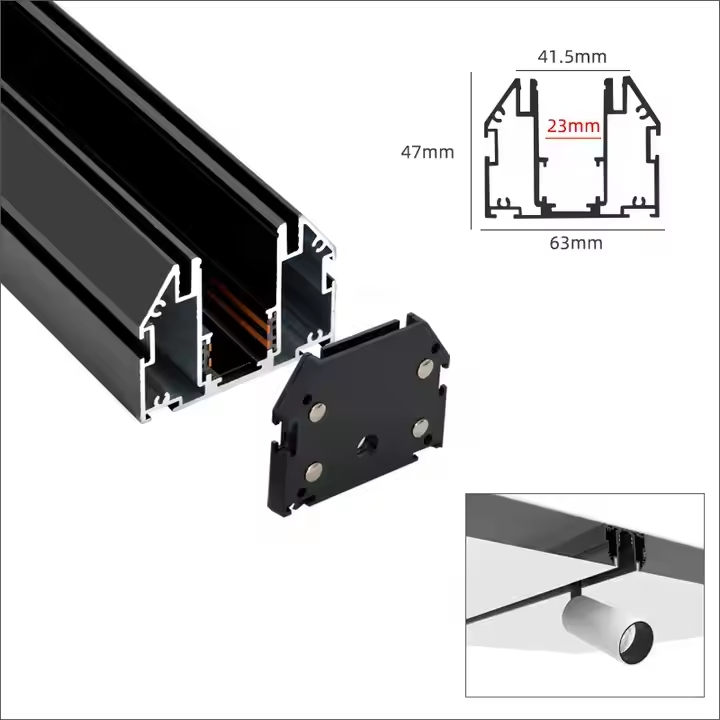 Adjustable 1/2/3m Magnetic LED Track Light - Aluminum Rail for Fabric Stretch Ceiling