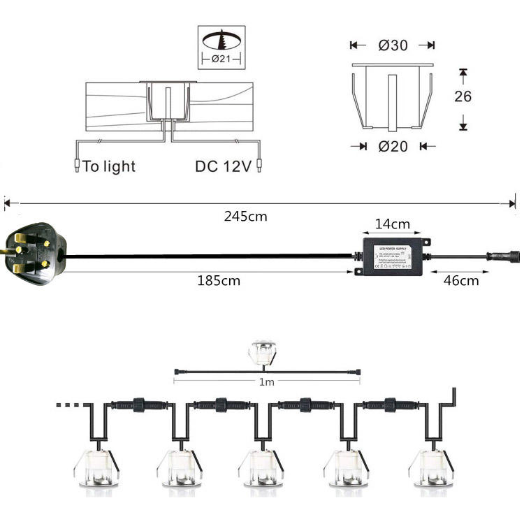 12V 3W Outdoor Waterproof IP67 Warm White Recessed in Ground Lamp Low Voltage 304 Ss Anti Corrosion LED Deck Light Lamp