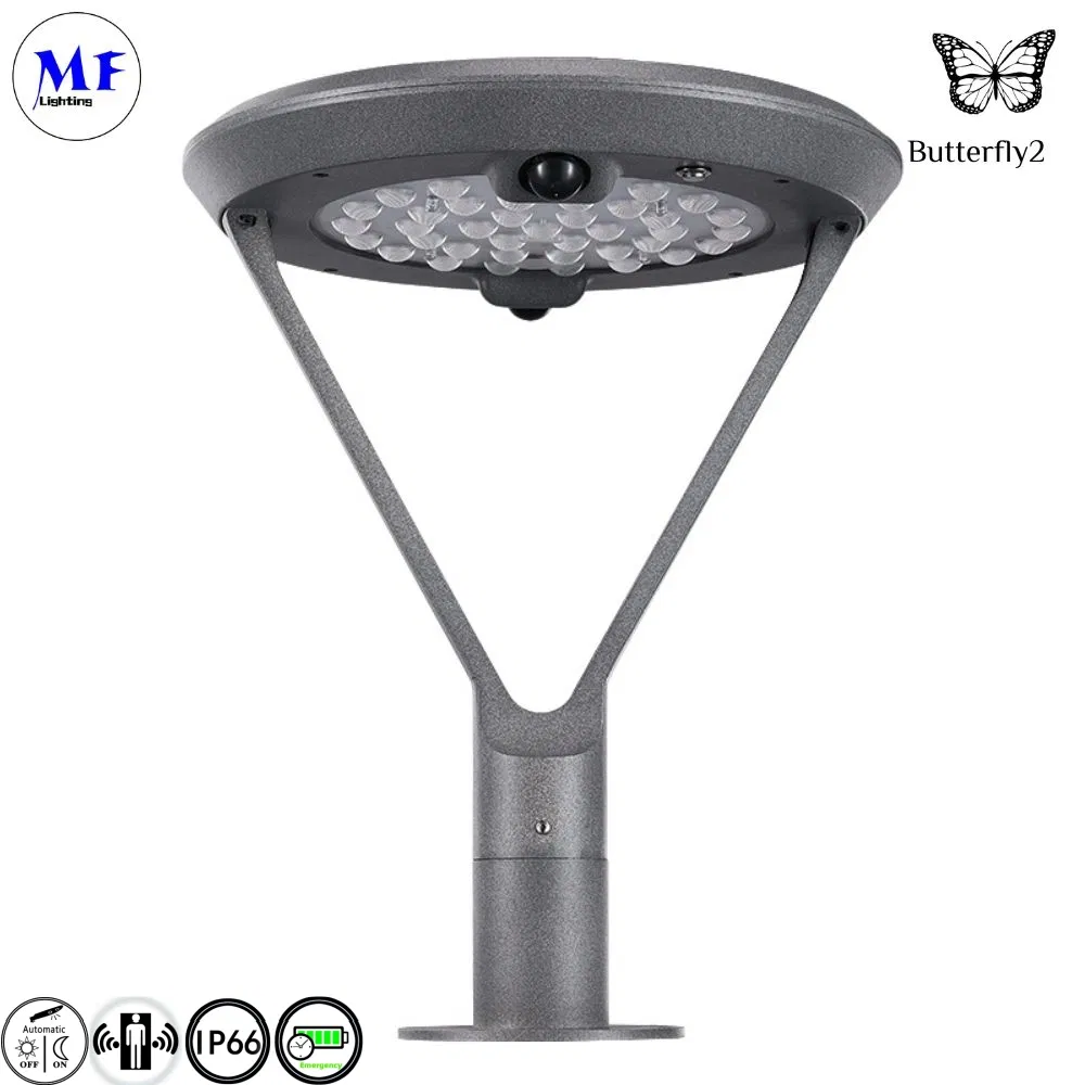 IP66 Outdoor LED Lighting Solar Panel PIR Sensor Solar Wall LED Post Top Light Street Garden Lighting Solar Street Lamp Garden Light for Yard Villa Hotel