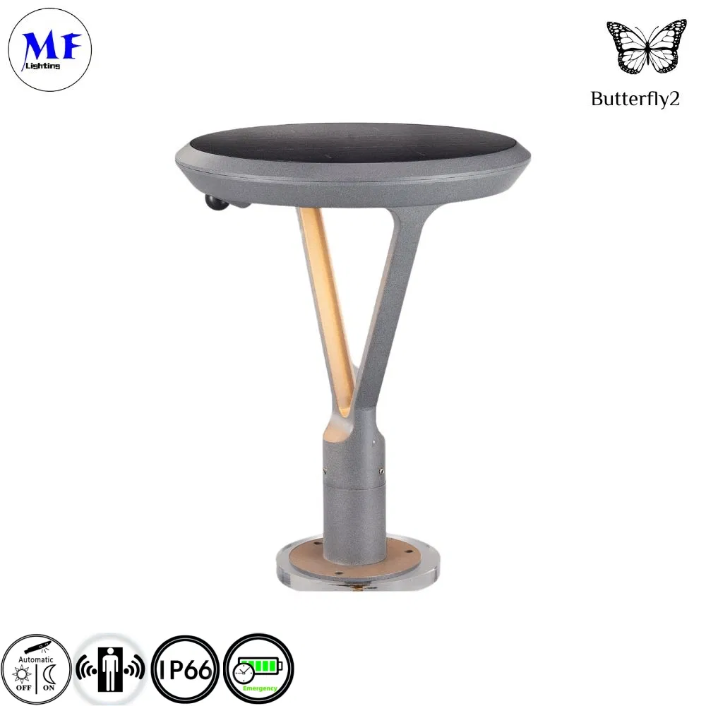 IP66 Outdoor LED Lighting Solar Panel PIR Sensor Solar Wall LED Post Top Light Street Garden Lighting Solar Street Lamp Garden Light for Yard Villa Hotel