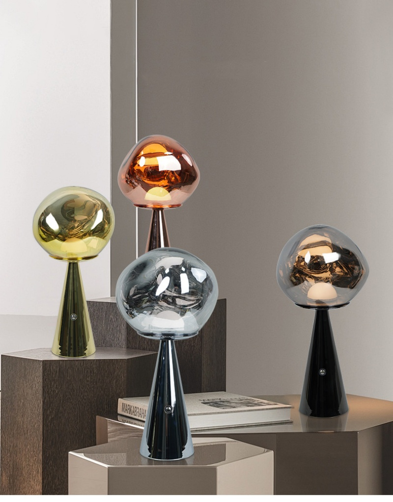 Creative Nordic Modern Touch Indoor Decoration Portable Ambient LED Table Light Glass Bedroom Bedside Desk Bar Reading Night Light Table Lamp (ZY-R010)