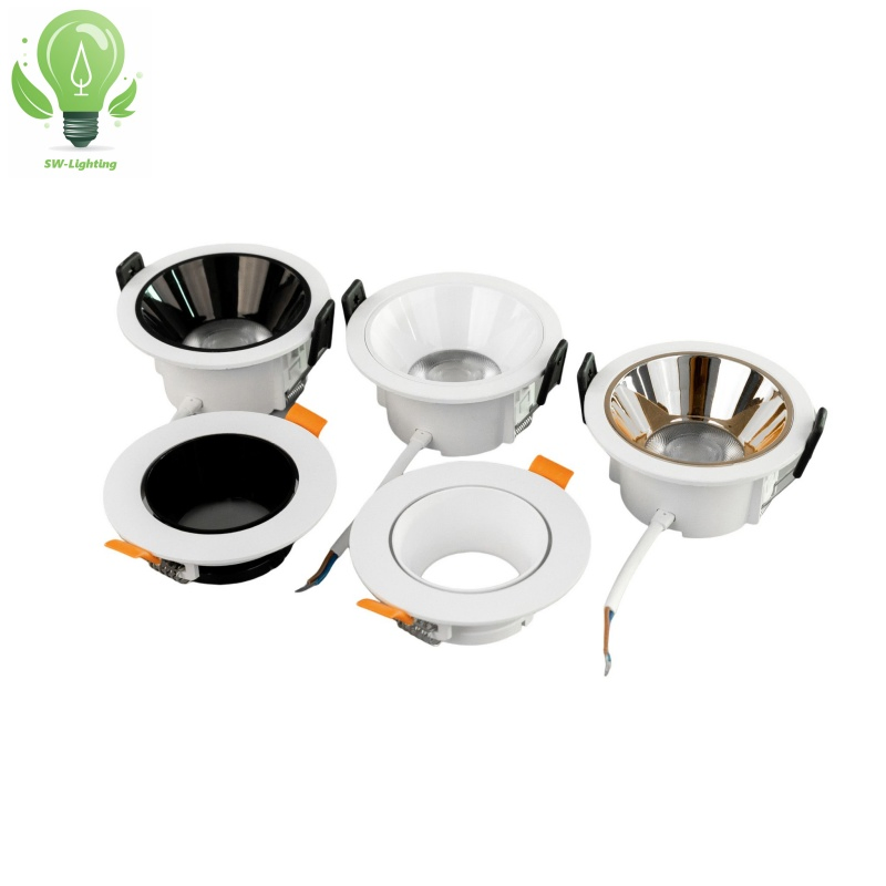 3W 5W 7W 10W 15W 20W Dob Plastic Spot Light Angle Adjustable CCT Dimmable Ceiling Lamp LED Ceiling Light Frame GU10 LED Bulb COB Panel Light Downlight