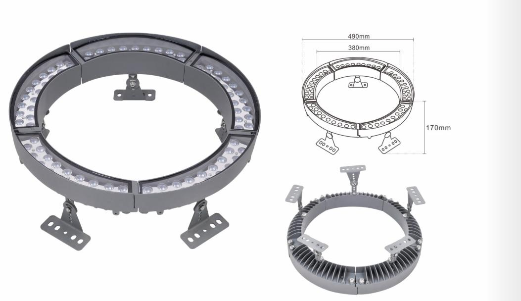 LED Palm Coconut Pillar Ring Hug Pillar Onground Tree Uplights