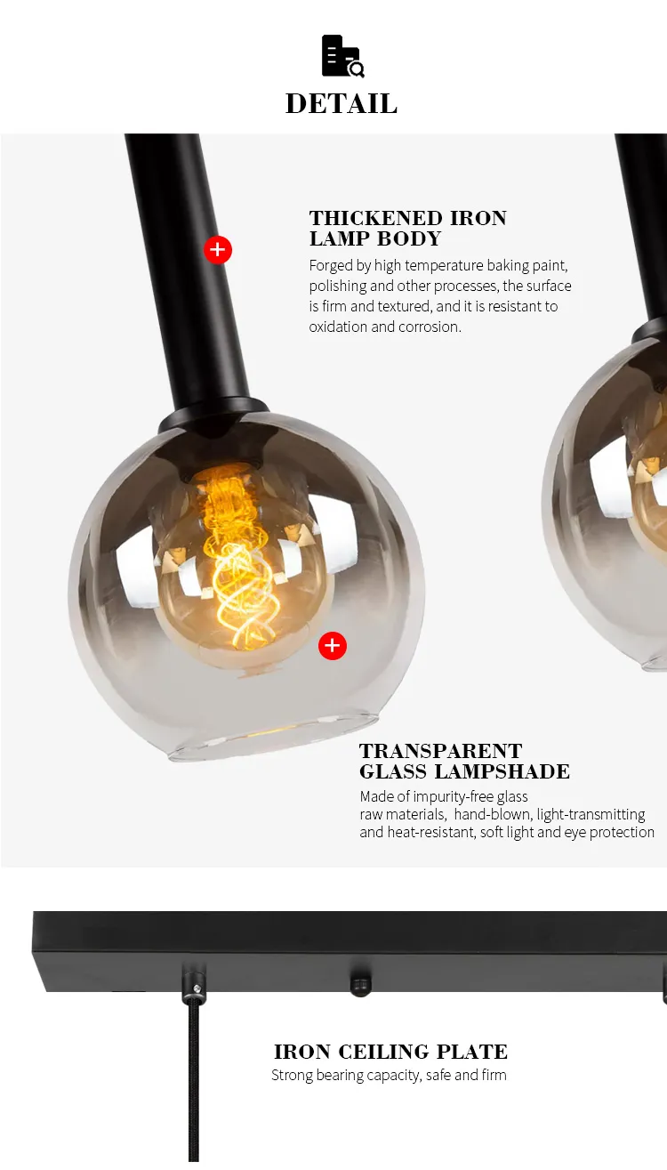 Modern LED Glass Pendant Chandelier 5