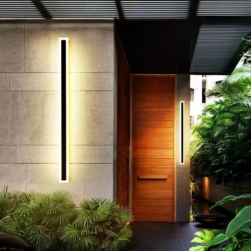 Long Strip Recessed Wall Lamp IP65 Modern Interior Outside Wall Mounted Exterior Fancy Outdoor Waterproof Wall Light