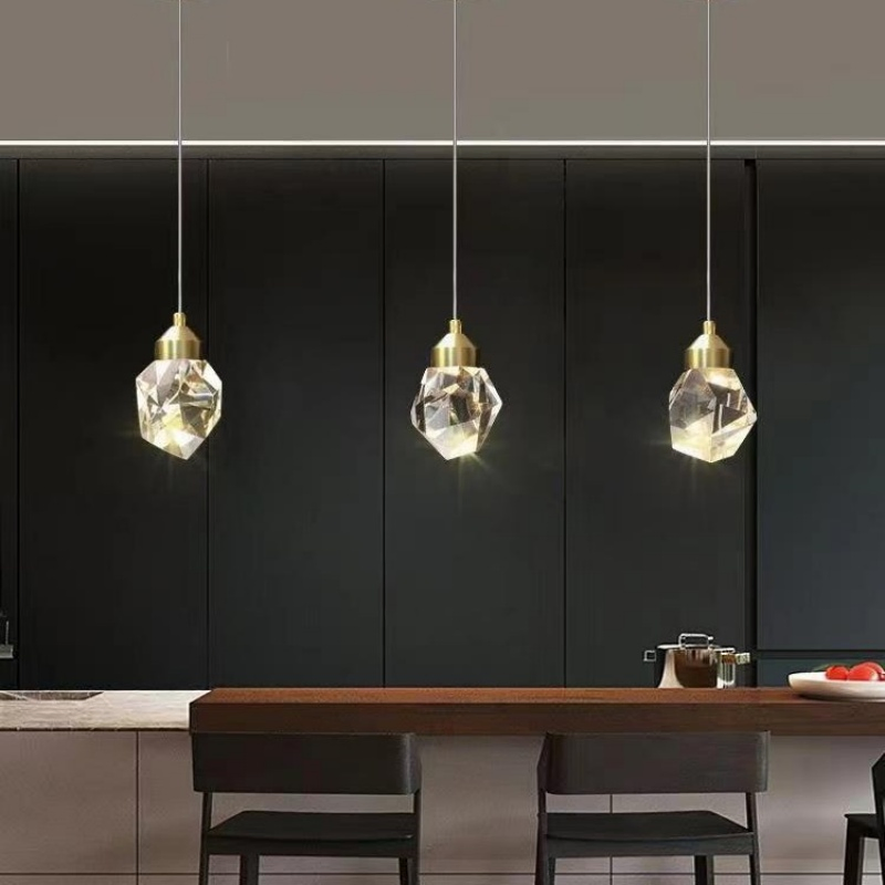 Modern Round Small LED Hanging Light Dining Room Bedside Decorative Chandelier Crystal LED Pendant Light (D8010)