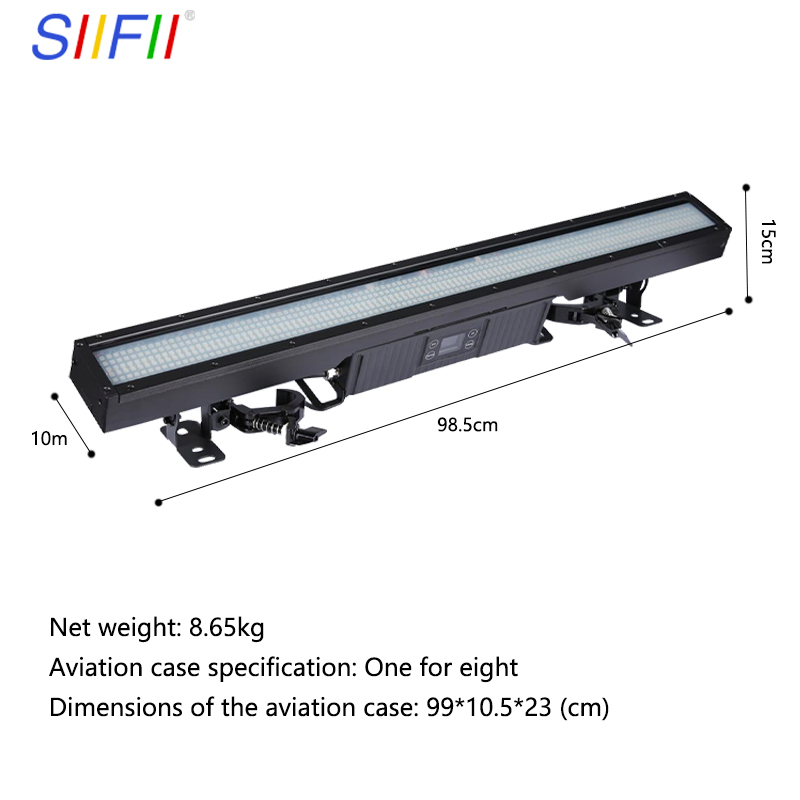 IP65 Waterproof Outdoor DJ Stage Lighting 32+16 RGB Wash Long Strobe Light Fogging Effect Wall Mounted Stage Lighting