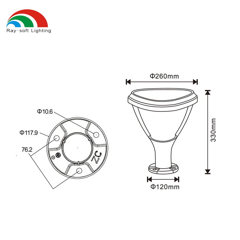 Aluminum Waterproof Solar LED Solar Pillar Light Outdoor Garden Gate Deck Fence Post Lamp