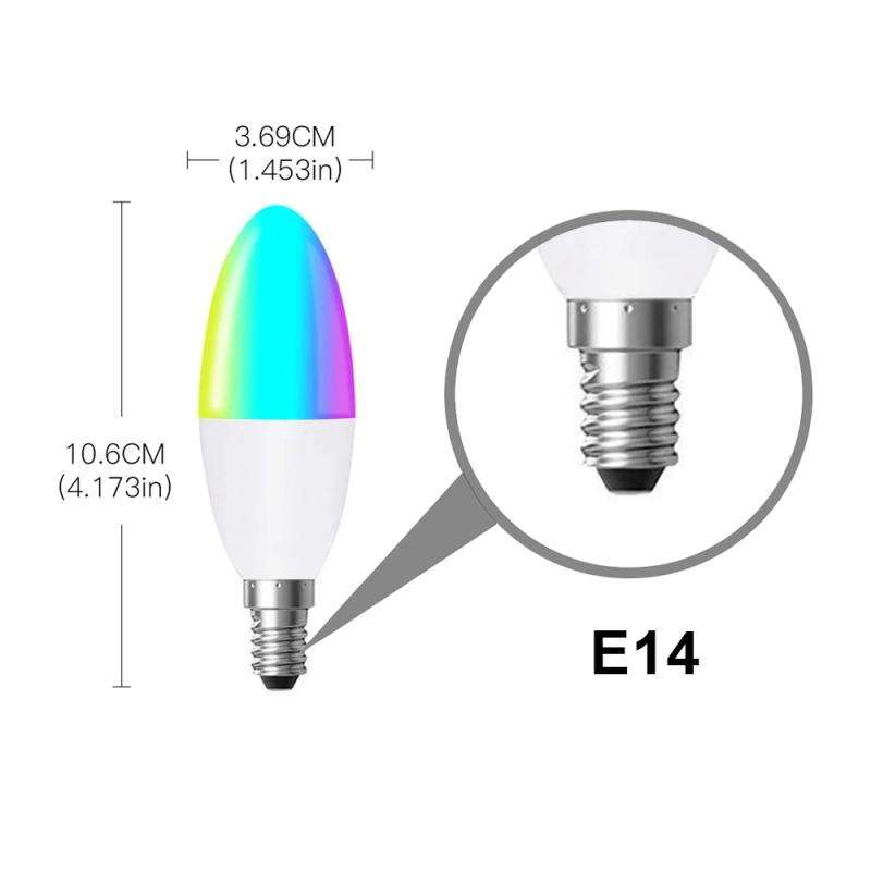 5W Tuya WiFi Smart Candle Bulb E14 with Smart Life APP Voice Remote RGB LED Lamp Bulb Dimmable Works with Alexa Google Home