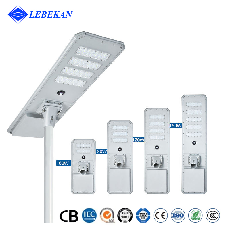 Angle Adjustable Battery Operate 60W 80W LED Street Solar Powered Spotlight Outdoor