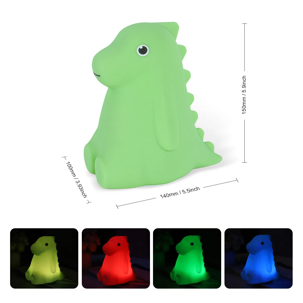 Table Bedside Lamp RGB Color Changing Touch Silicone LED Night Light Dimmable for Kids Room