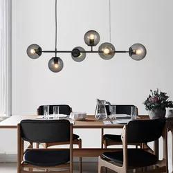 Nordic Style Modern Lighting Home Dining Glass Ball Hanging Decorative LED Chandelier