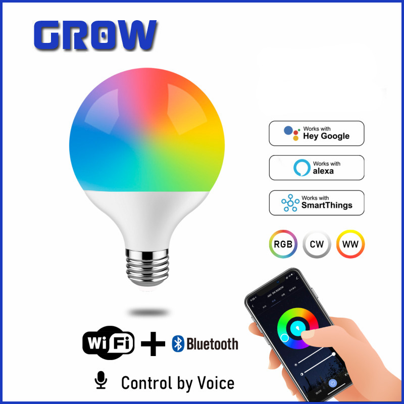Alexa Google Home G120 E27 12W/15W LED Global Bulb WiFi Tuya Bulb RGBW LED Smart Sensor Bulb for Party and Indoor Lighting