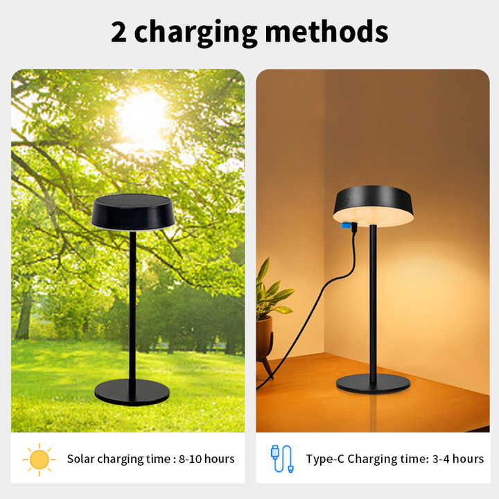 LED Touch Control Rechargeable Cordless Restaurant Solar Table Lamp Hotel Outdoor Wholesale Modern Nordic Dimmable Design Light