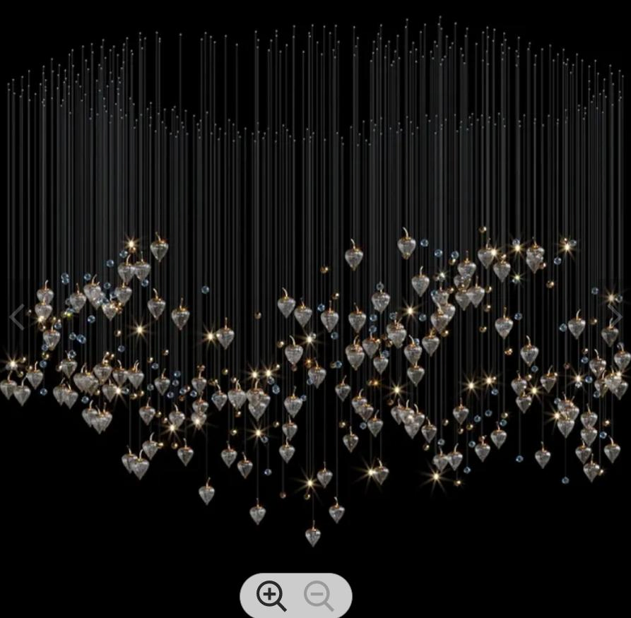 Modern Creative Art Hotel Lobby Dining Room Villa Custom LED Chandelier Pendant Light Crystal Glass Jt