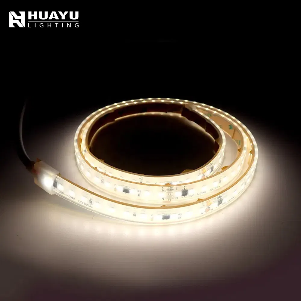 IP67 Waterproof LED Strip High-Voltage AC220V SMD2835 120LEDs Per Meter 10mm Width Single-End Power Supply LED Light