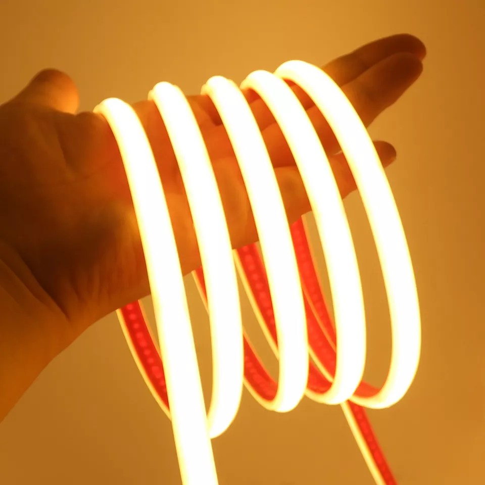 Flexible Neon COB LED Strip Lights 220V 288LEDs/M Self Adhesive Design Cabinet Lighting