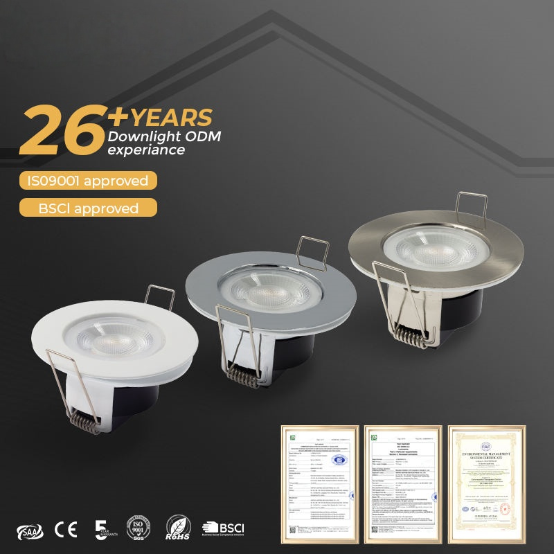 60 Degree Beam Angle SMD Spot Light IP65 Waterproof Dimmable Bathroom Kitchen Recessed Light 55-65mm Cutout Home LED Downlight