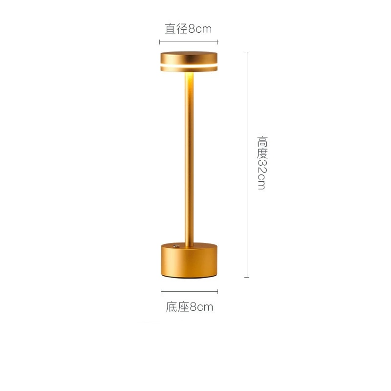 Modern Golden Rechargeable Indoor Lighting Dimmable Desk Light Living Room Bedside Decorative LED Table Lamp