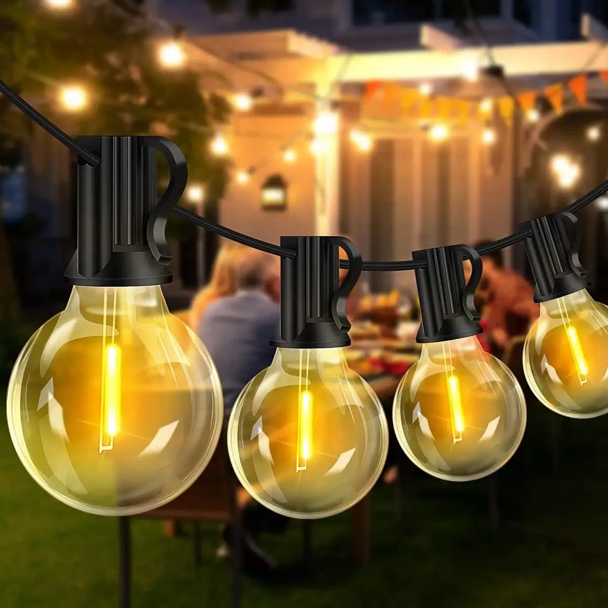 25FT Globe Garden Light Strand Commercial Garden Strand LED Bulbs G40 Solar Wedding Party Holiday String Lights Outdoor